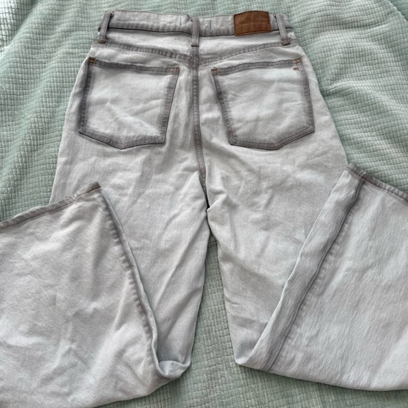 Madewell Denim - Madewell Light Gray Distressed Wash Flare Jeans